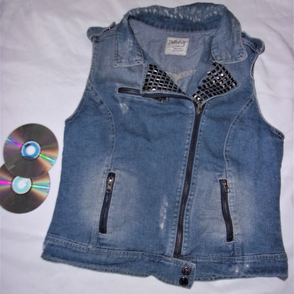 punk rock denim vest